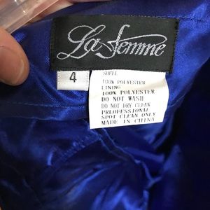 La Femme short strapless prom dress